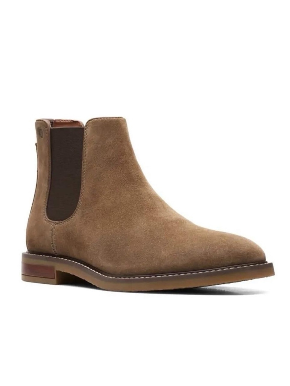 Clarks Jaxen Chelsea Boots Dark Taupe Chestnut Suede Men’s Size 7